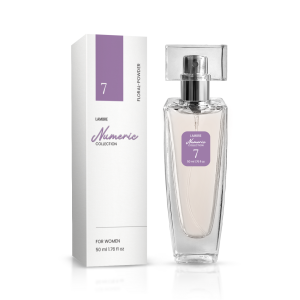 Woda perfumowana nr 7, 50 ml
 
 Subtelny, przejmujący i kuszący zapach o delikatnym brzmieniu nut pudrowych i piżmowych, z odcieniami kwiatów i owoców w obłoku krystalicznej świeżości. Dla kobiety o subtelnym guście i delikatnej skórze.
 
 Rodzina zapachów: kwiatowo - pudrowe 

Nuty głowy: lilia wodna, nefelium, biała brzoskwinia
Nuty serca:frezja, rumianek, fiołek, irys
Nuty bazowe: sandałowiec, wetyweria, wanilia