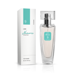 Kolekcja numeryczna, Woda perfumowana, 50 ml, nr 9
 
 Jasny, czysty potok świeżości, cytrusów, owoców, kwiatów - przezroczysty i delikatny zapach osnuwający lekkim obłokiem, rodzi harmonię Twojego wyglądu z otaczającym światem. Ten zapach upiększa kobietę, nie zakłócając jej własnego stylu.

 Rodzina zapachów: oceaniczne

Nuty głowy: mięta, zielony bez, mandarynka
Nuty serca: jaśmin wodny, amarylis, nimfea, biała brzoskwinia, aksamitne Ziarna Raju (rzadka odmiana pieprzu z Gwinei)
Nuty bazowe: piżmo, niebieski cedr, wanilia