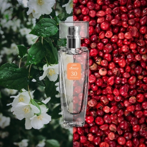 Kolekcja numeryczna, Perfumy, 30 ml, nr 30
 
 Owocowa świeżość w wyraźnym połączeniu z zapachami wiosennych hiacyntów na tle ciepłych zmysłowych nut piżma, ambry i czarodziejskiej paczuli. Jasny aromat młodości dla energicznej i dynamicznej kobiety.

 RODZINA ZAPACHÓW: KWIATOWO-OWOCOWE
Nuty głowy: cedrat, różowy pieprz
Nuty serca: jaśmin, irys, paczula
Nuty bazowe: wetyweria, piżmo