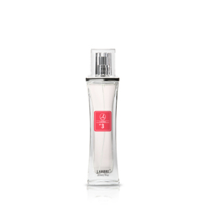 Perfumy, 20 ml, nr 3
 
 Wyrazisty zapach przeznaczony dla kobiet odważnych, zdeterminowanych, szalonych i pełnych energii. To świeża i kwiatowa kompozycja, w bazie orientalna. Wyczuwalnymi nutami są aromaty pomarańczy połączonej z bergamotką, jaśminem i czarną porzeczką z dodatkiem wanilii, która dodaje niezwykle kuszącej słodyczy. To połączenie powoduje, że cała kompozycja nabiera bardziej zmysłowego i subtelnego charakteru. Pozwól pieścić swoje zmysły zapierającą dech w piersiach kombinacją kwiatów i owoców.

RODZINA ZAPACHÓW: KWIATOWO-ORIENTALNE

    Nuty głowy: grejpfrut, bergamotka, czarna porzeczka
    Nuty serca: kwiat pomarańczy, jabłko, jaśmin
    Nuty bazowe: piżmo, wanilia, drzewo cedrowe