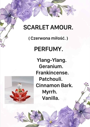 "Scarlet Amour — twoja pasja zamknieta w butelce"
„Scarlet Amour"
Perfumy Twojej duszy i pragnien.
To kobieta, która wchodzi cicho, ale zostawia burze
w sercu.
„Scarlet Amour" zostat stworzony dla niej - zmystowy, wyrafinowany, greboki.
Ten zapach jest jak pocatunek, ktory pozostaje w pamieci.
taczy w sobie stodka namietnosé, czutosc
wspomnien i krople smiatosci.
Nos go, gdy chcesz oczarowa - siebie i swiat.
Chcesz te perfumy ? Napisz do mnie ! Perfumy z eterycznych oliejkow ! 7 ml.
 
 Ylang-Ylang.
 Geranium.
 Frankincense.
 Patchouli.
 Cinnamon Bark.
 Myrrh.
 Vanilla.
